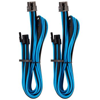 Corsair Premium Sleeved PCIe Single-Kabel, Doppelpack (Gen 4) - blau/schwarz CP-8920249