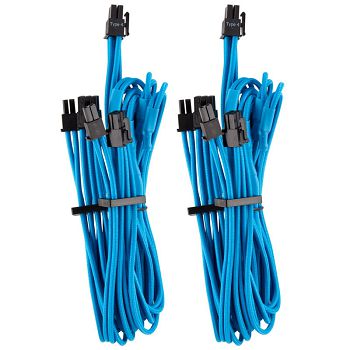 Corsair Premium Sleeved PCIe Dual-Kabel, Doppelpack (Gen 4) - blau CP-8920253