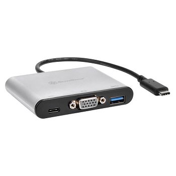 SilverStone SST-EP06C - USB 3.1 Typ-C auf VGA/USB Type C/USB Type A Adapter Hub SST-EP06C
