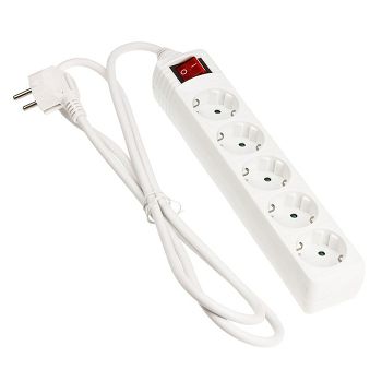 InLine power strip 5-way with switch, white - 1.5m 16451G