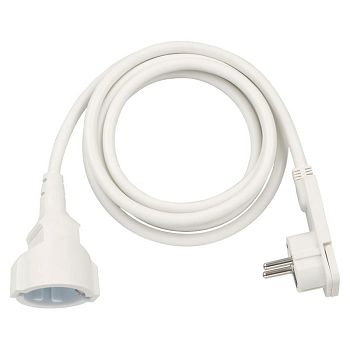 Brennenstuhl extension cable with angled flat plug, 2 m - white 1168980220