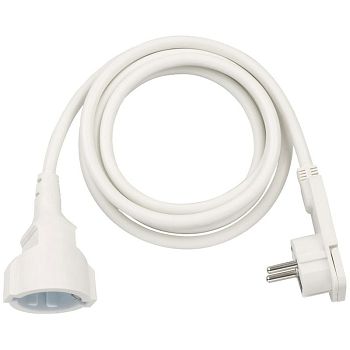 Brennenstuhl extension cable with angled flat plug, 3m - white 1168980230