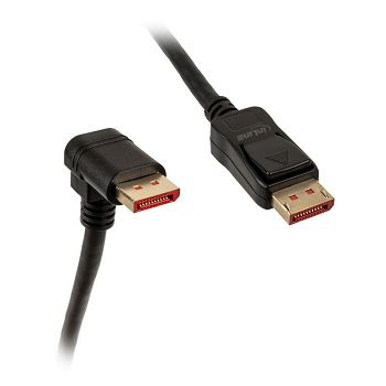 InLine 8K (UHD-2) DisplayPort Kabel, nach unten gewinkelt, schwarz - 2m 17152U