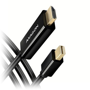 AXAGON RVDM-HI14C2 Mini-DisplayPort zu HDMI Adapterkabel, 4K/30 Hz, 180 cm lang - schwarz RVDM-HI14C2