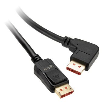 InLine 8K (UHD-2) DisplayPort Kabel, rechts gewinkelt, schwarz - 3m 17153R