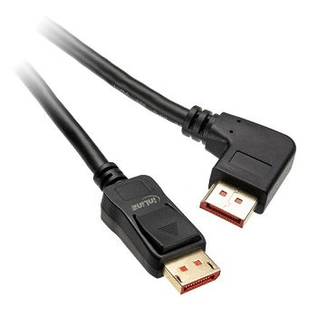 InLine 8K (UHD-2) DisplayPort Kabel, links gewinkelt, schwarz - 3m 17153L
