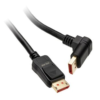 InLine 8K (UHD-2) DisplayPort Kabel, nach unten gewinkelt, schwarz - 3m 17153U
