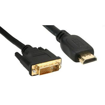 InLine HDMI zu DVI Adapter Kabel High Speed, vergoldet, schwarz - 2m 17662P
