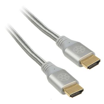 SilverStone SST-CPH01S-1800 HDMI 2.0b Kabel, 1,80m - silber SST-CPH01S-1800