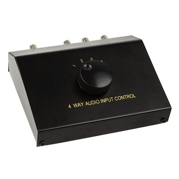 InLine 4-way audio switch manual, RCA/3.5mm jack - black 19999B