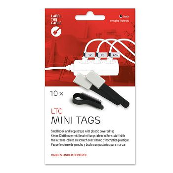 LABEL THE CABLE Mini Klettbinder 10er Set - schwarz LTC 2510