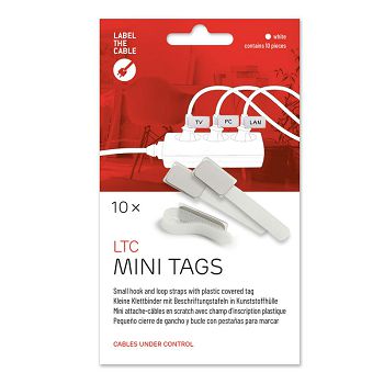 LABEL THE CABLE Mini Klettbinder 10er Set - weiß LTC 2520