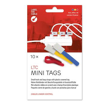 LABEL THE CABLE Mini Klettbinder 10er Set - bunt gemischt LTC 2530