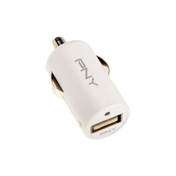PNY USB Fast Car Charger white 12V 2.4 Amp P-P-DC-UF-W01-RB