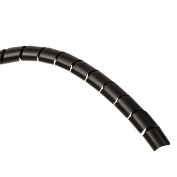 InLine spiral tape cable hose, black - 10mm x 10m 59946L