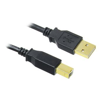 InLine USB 2.0 Kabel, A auf B, vergoldet, schwarz - 1m 34510S