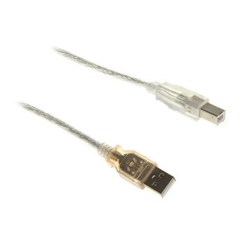 InLine USB 2.0 Kabel, A auf B, transparent - 10m 34550T