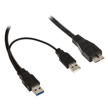 InLine USB 3.0 Y cable, 2x A to Micro B, black - 2m 35420Y