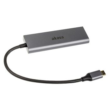 Akasa USB Typ C to 4x USB Typ A - silver AK-CBCA25-18BK