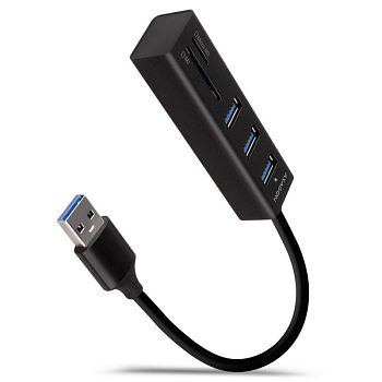 AXAGON HMA-CR3A Multiport-Hub, USB 3.0 Typ A, 3x USB-A, SD, microSD HMA-CR3A