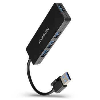 AXAGON HUE-G1A Superspeed USB-C Slim Hub, 4x USB 3.0 - 15cm, schwarz HUE-G1A