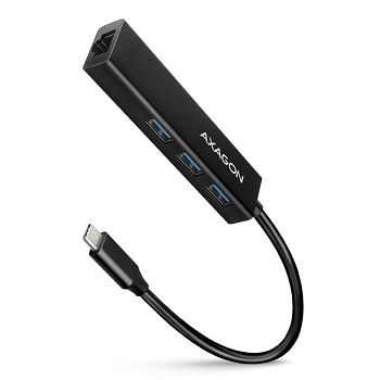 AXAGON HMC-GL3A USB-C-Hub, 3x USB-A, Gbit-LAN, schwarz HMC-GL3A