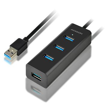 AXAGON HUE-S2BL USB-A-Hub, 4x USB 3.0, externe Stromversorgung - 1,2 m HUE-S2BL