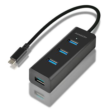 AXAGON HUE-S2C USB-A-Hub, 4x USB 3.0, externe Stromversorgung - 40 cm USB-C HUE-S2C