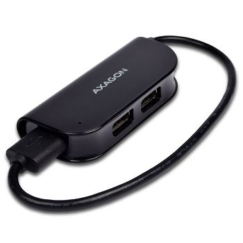 AXAGON HUE-X4B USB-A-Hub, 4x USB 2.0 - 20 cm, schwarz HUE-X4B