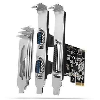 AXAGON PCEA-PSN PCIe-Adapter mit 1x Parallel- + 2x Seriell-Ports - ASIX AX99100 Chipsatz PCEA-PSN