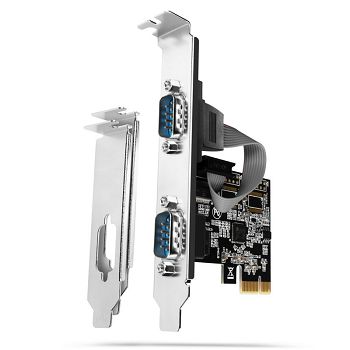 AXAGON PCEA-S2N PCIe-Adapter mit 2x Seriell-Ports - ASIX AX99100 Chipsatz PCEA-S2N