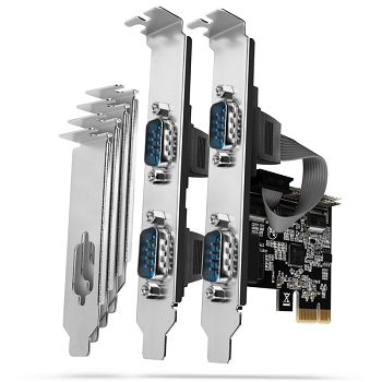 AXAGON PCEA-S4N PCIe-Adapter mit 4x Seriell-Ports - ASIX AX99100 Chipsatz PCEA-S4N