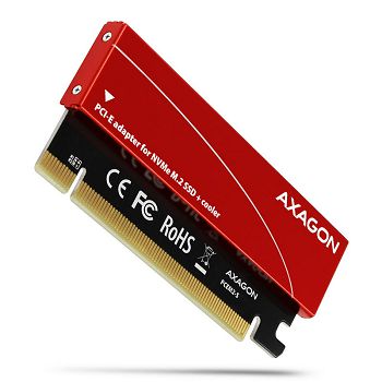 AXAGON PCEM2-S PCIe-3.0-x16-Adapter, 1x M.2-NVMe-SSD, bis 2280 - passive Kühlung PCEM2-S