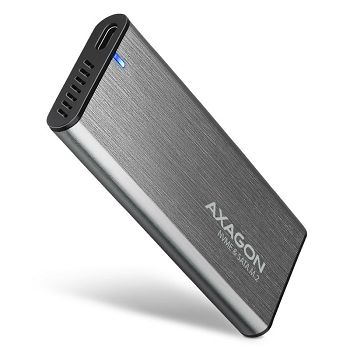 AXAGON EEM2-SG2 RAW BOX externes Gehäuse für M.2 SSDs USB-C 3.2 Gen 2 - silber EEM2-SG2