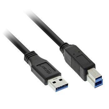 InLine USB 3.0 Kabel, A auf B, schwarz - 2m 35320