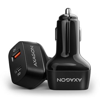 AXAGON PWC-PQ38 car charger, 1x USB-A QC 3.0 + 1x USB-C PD, 38W, CL plug - black PWC-PQ38