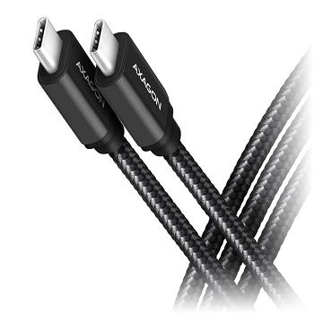 AXAGON BUCM3-CM30AB USB-C zu USB-C Kabel 3.2 Gen 1, 3 m, PD 60W, 3A, geflochten - schwarz BUCM3-CM30AB