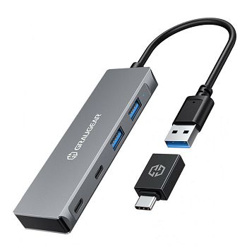 Graugear USB Hub, 4 Ports, 2x USB-A, 2x USB-C, inkl. USB-C Adapter G-HUB2A2C-AC