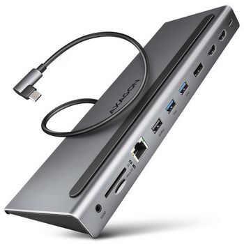 AXAGON HMC-4KX3 USB 3.0 Hub, MiniDP + 2x HDMI, LAN, PD, 3x USB-A, SD-Kartenleser, Audio HMC-4KX3