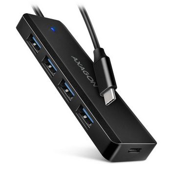 AXAGON HUE-C1C Superspeed USB-C Travel Hub, 4x USB 3.0 - 20cm, schwarz HUE-C1C