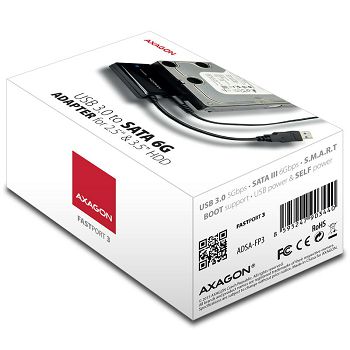 AXAGON ADSA-FP3 FASTPort3 Adapter, USB3.0, HDD/SSD/ODD, SATA 6G - Netzteil ADSA-FP3