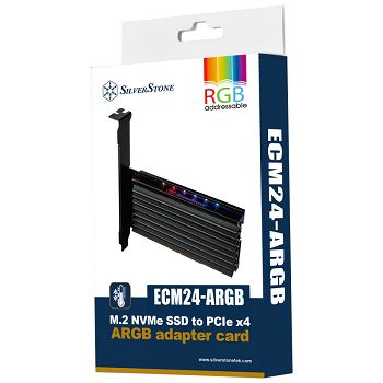 SilverStone SST-ECM24-ARGB - PCI-E Gen4 expansion card to M.2 (NGFF) - with cooler, ARGB SST-ECM24-ARGB