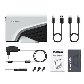 Graugear 3.5 inch hard drive case, USB-C G-3501-A-10G