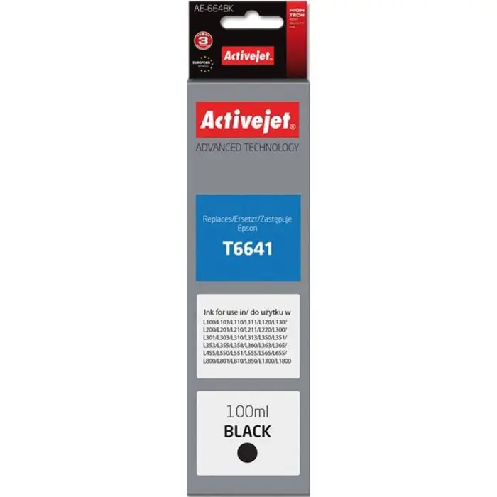 Activejet black ink Epson T6641, 100ml