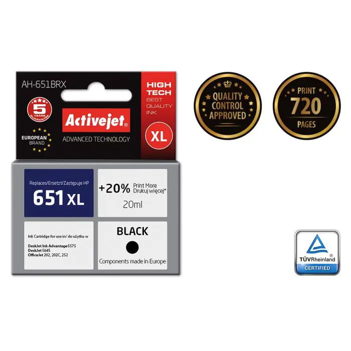 Activejet black ink HP 651 C2P10AE