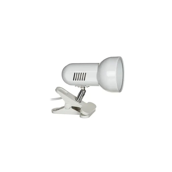 Activejet Clip-on desk lamp, white, metal, E27 thread