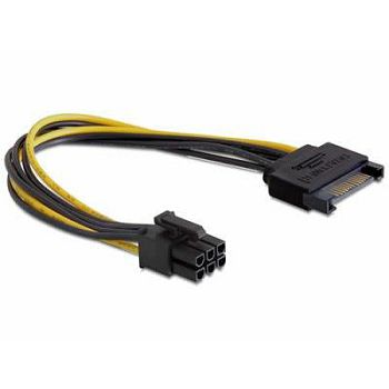 Adapter DELOCK, 15-pin SATA na 6-pin PCI-E, za VGA