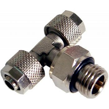 Adapter T-Razdjelnik G1/8" na 8/6mm - srebrni sjajni 16406