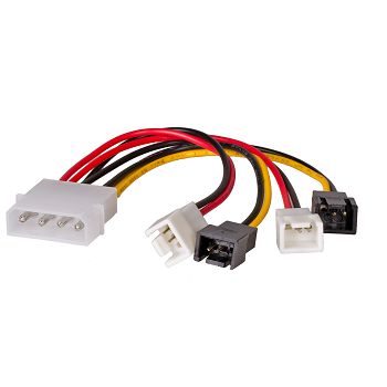 Adapter za napajanje ventilatora Molex na 4x3-pin