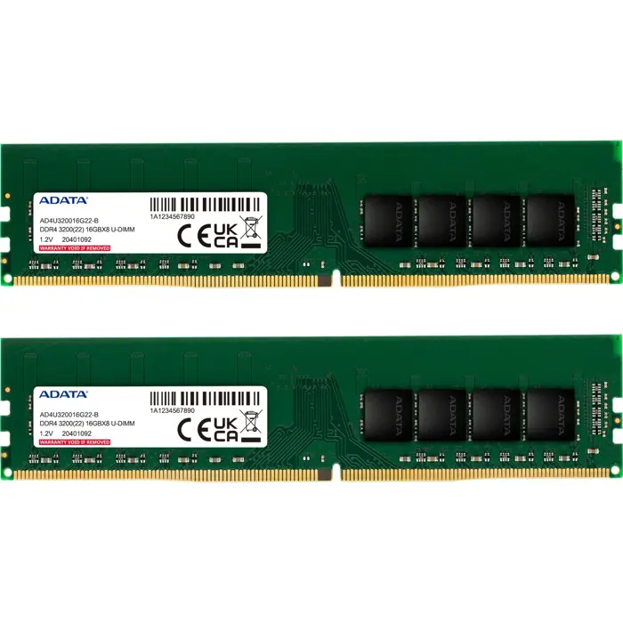 ADATA DDR4 - 16GB - 3200 - CL - 22 (2x 8 GB) dual kit, RAM (green, AD4U32008G22-DTGN, Premier)